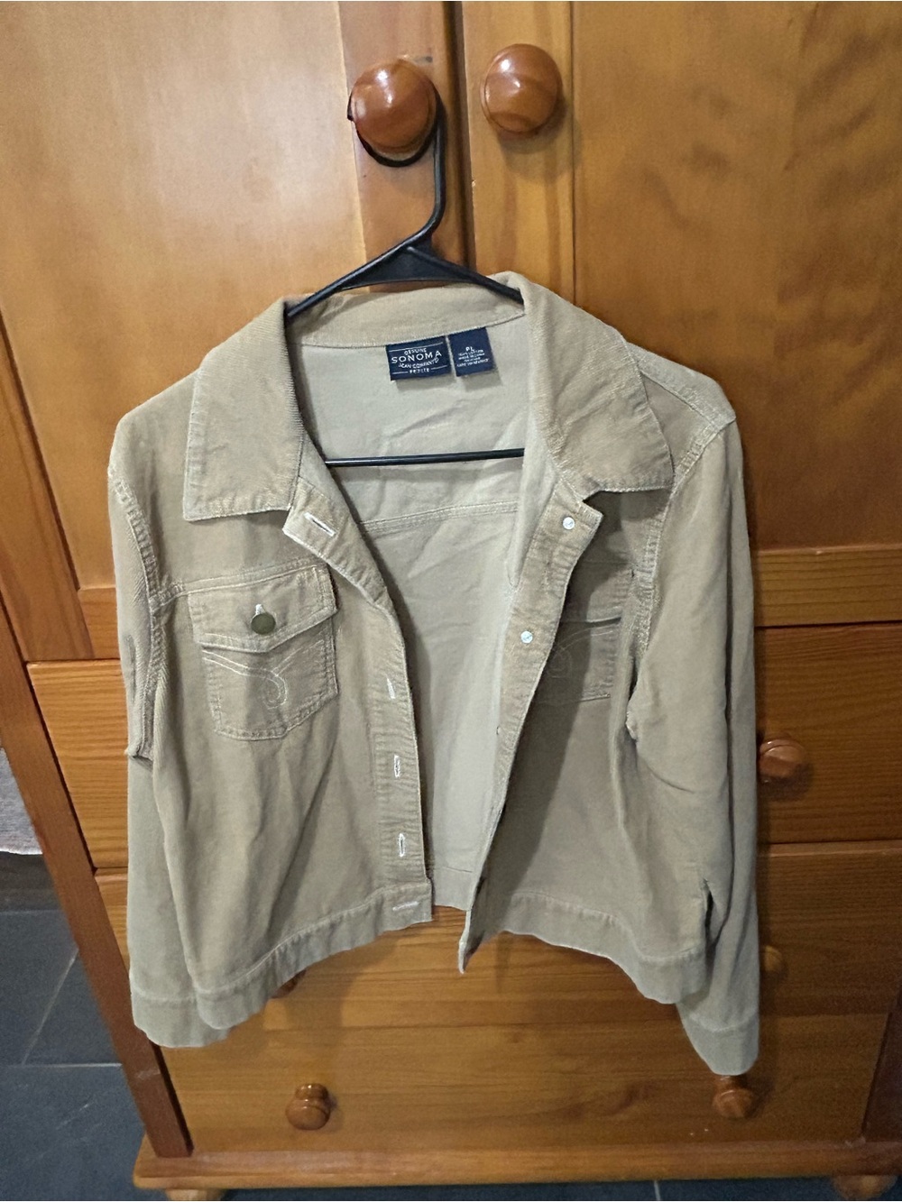 Sonoma Tan Corduroy Button-Front Jacket